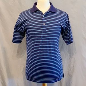 Peter Millar Crown Blue/Teal Striped Polo Shirt M